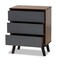 Baxton Studio Roldan Modern and Contemporary Two-Tone Walnut and Grey Finished Wood 3-Drawer Bedroom Chest 180-11204-Zoro - alternate 3
